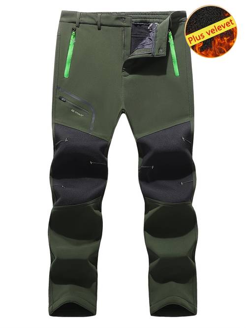 mens outdoor thermal windproof and cold resistant mountain climbing and skiing pants autumn winter lined thickened sports trousers