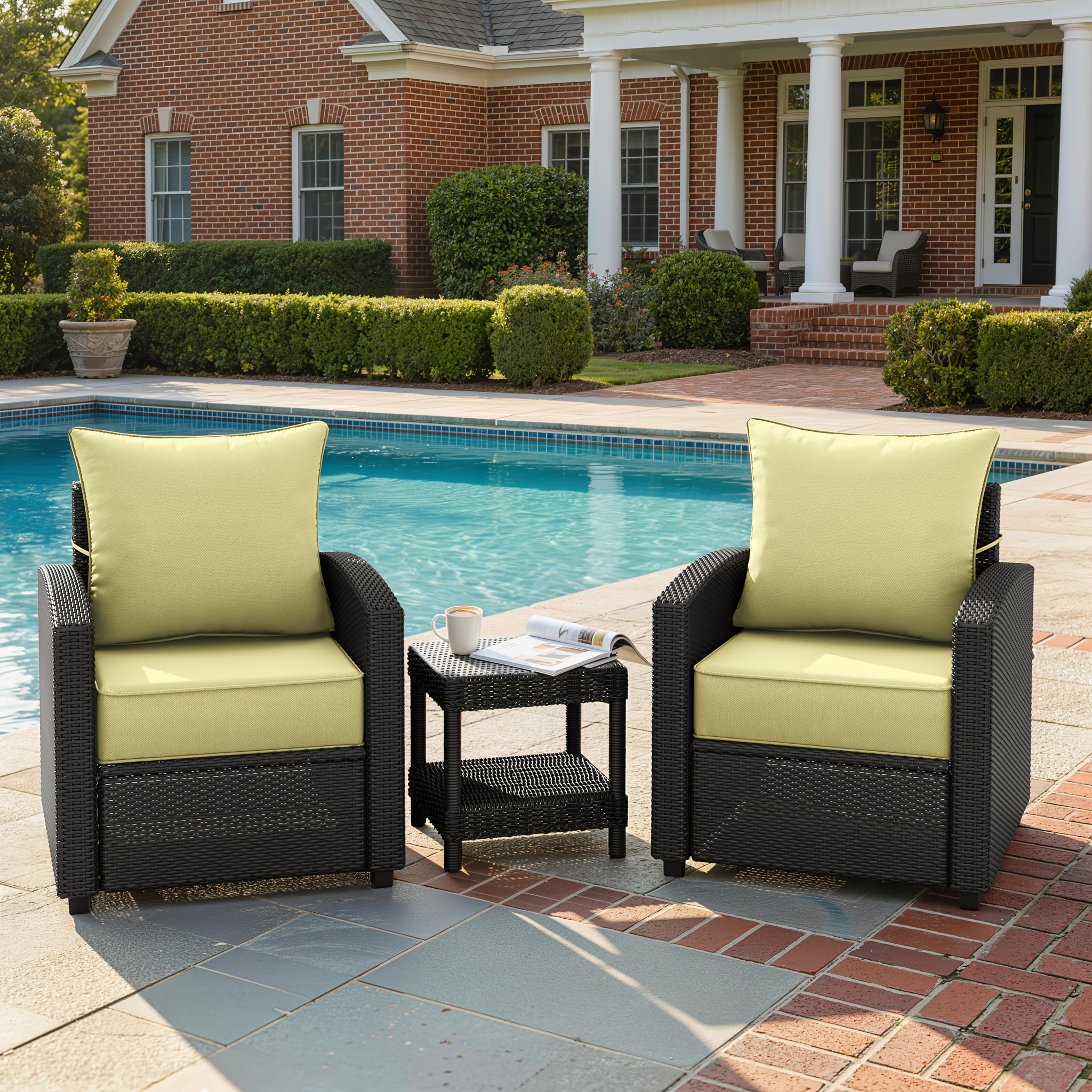 Outdoor Cushion Set of 1pc/2pcs/4pcs/6pcs - Thick 35D High-Density Foam Cushions Measuring 24*24*6.5 Inches, Featuring Quick Rebound, High Durability, And Easy Cleaning, Suitable for Outdoor Furniture Like Sofas And Patio Chairs
