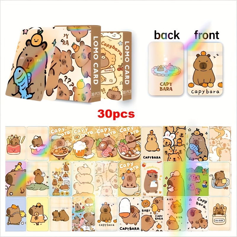 

30pcs Capybara Hd Anime & Photo Cards - Unique Design, Perfect Gift For Fans