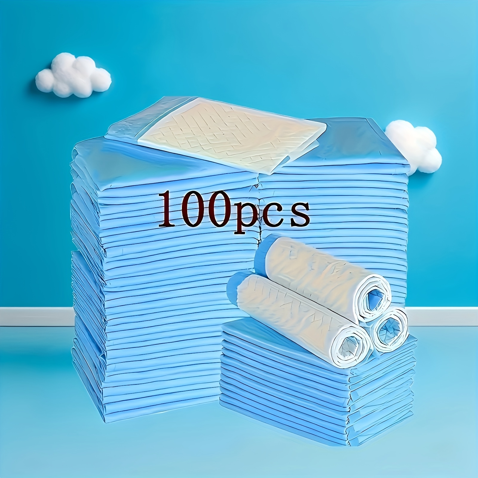 TEMU 100/200, Pcs, Pet Pee Pads, Puppy Pads, Dog Pee Pads, Dog Supplies Pee Pads, Dog Pads, Dog Pee Pads. Pet Training Pads Disposable Puppy Pads Dog