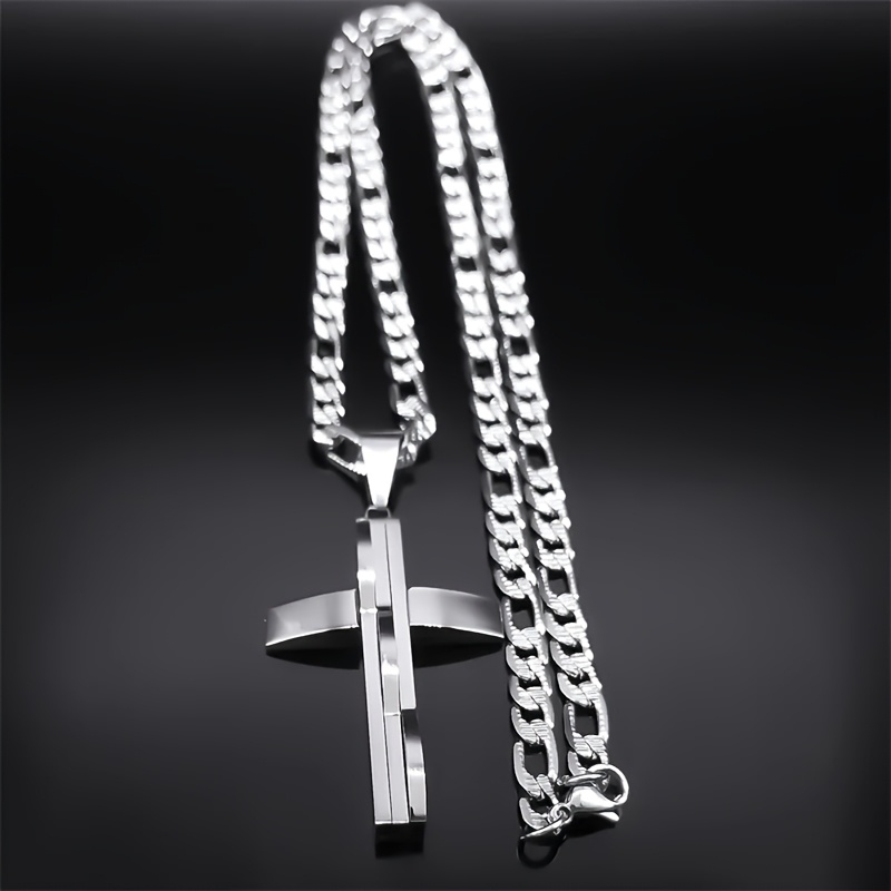 Men's Hip Hop Cross Layered Pendant Necklace