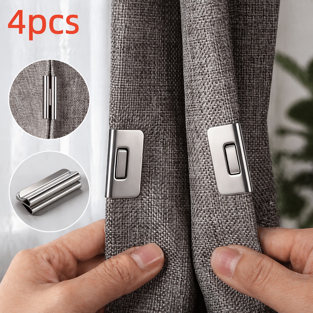 Curtain Clip Set(4pcs)| High-Quality Metal Material, Easy to Install And Durable - an Essential Home Accessory