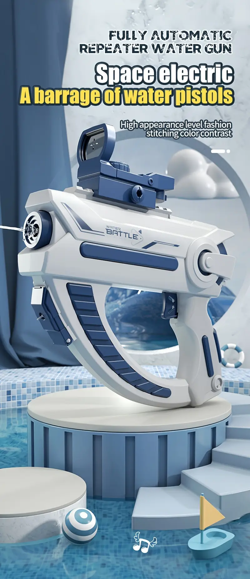 fully automated water gun   aiming device for electric high speed continuous shooting on water perfect for summer swimming pool competitions details 0