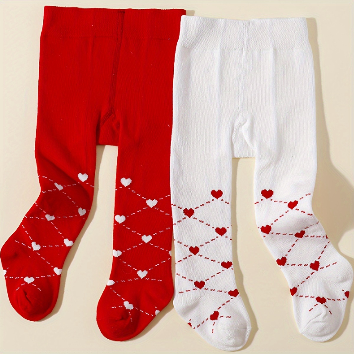 girls' cotton blend knit tights heart pattern – Temu Ireland