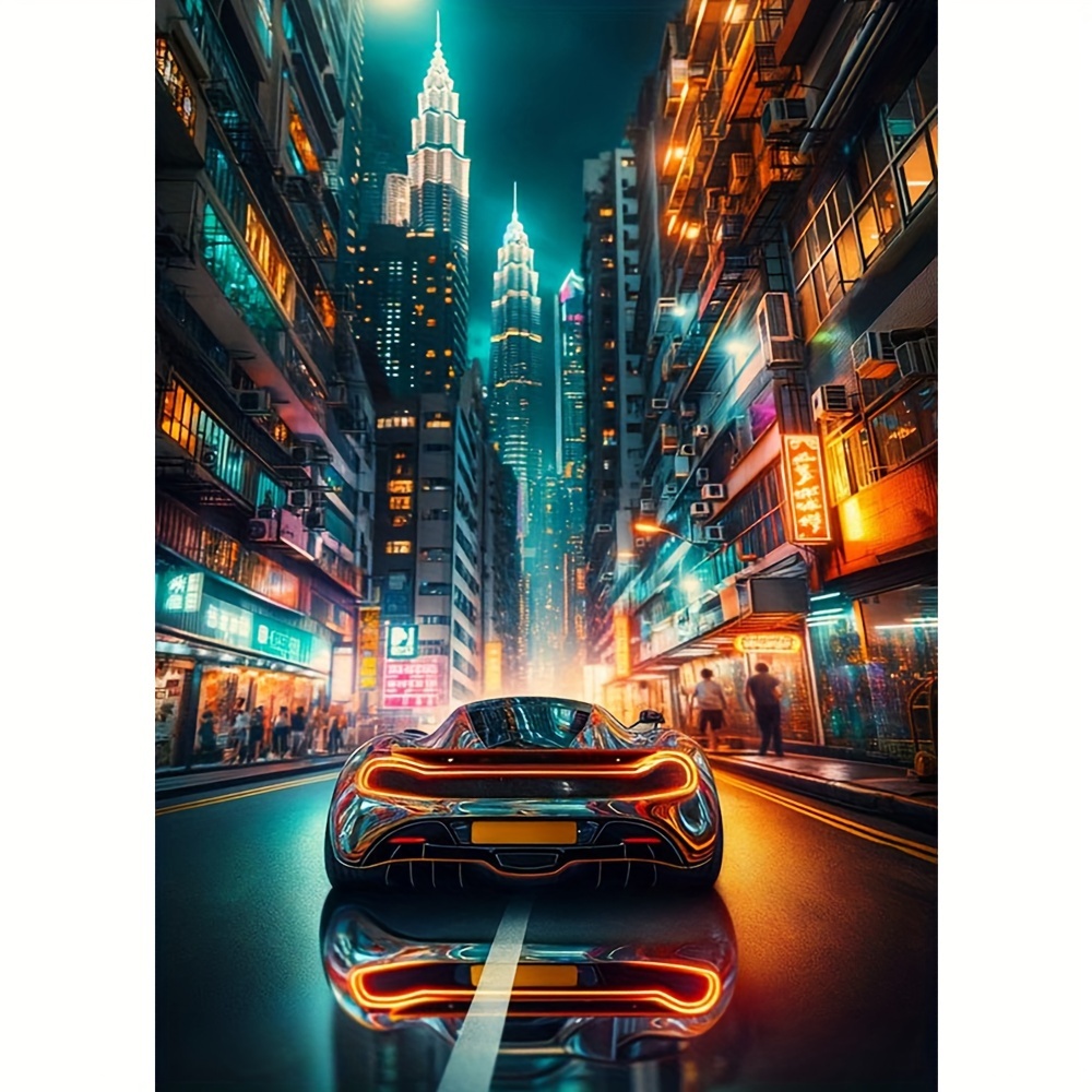 

1pc 30x40cm/ 11.8x15.7inch Without Frame Diy Large Size Cool Sports Car, Diamond Art Painting Kit 5d Diamond Art Set Painting With Diamond Gems, Arts And Crafts For Home Wall Decor
