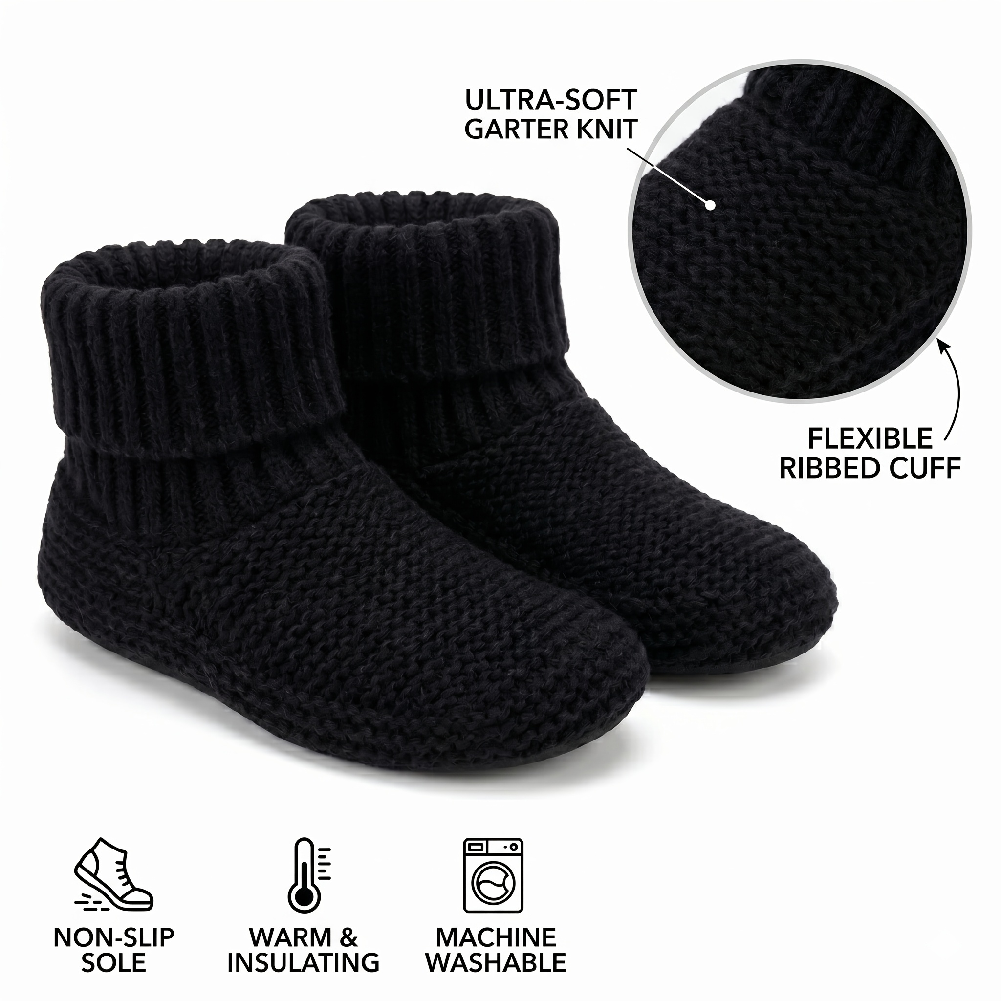 TEMU 1 Pair Of Thick Home Socks And Boots, Anti-slip And Warm Floor Shoes