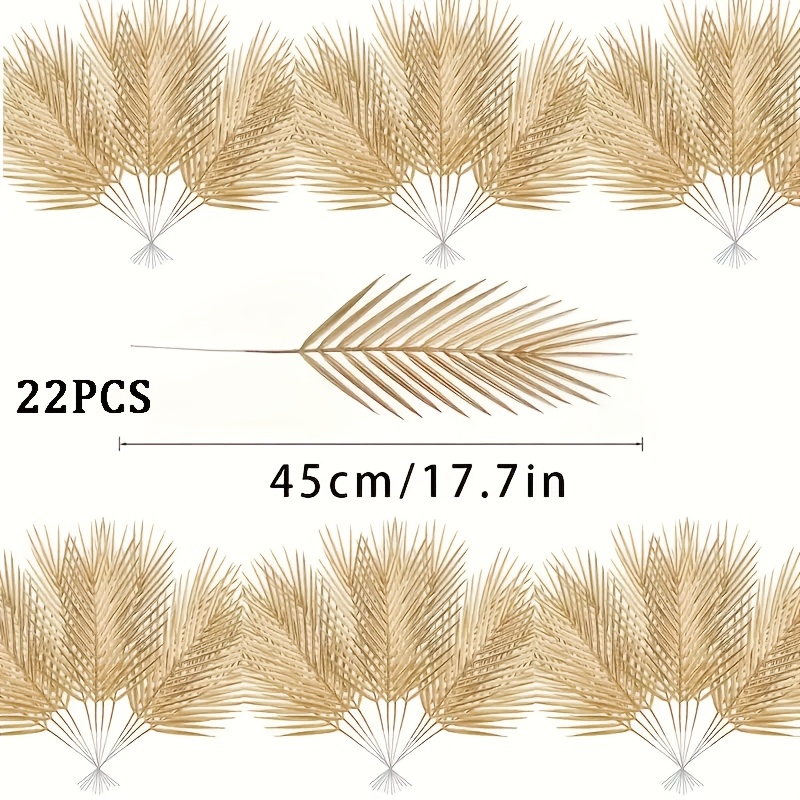 Image of 22pcs Artificial Palm Leaves For Easter, Realistic Used For Spring And Summer Outdoor Decoration, Wreaths And Vase Fillers, Outdoor Festival Party Decor, And As Scene For Weddings And Gardens