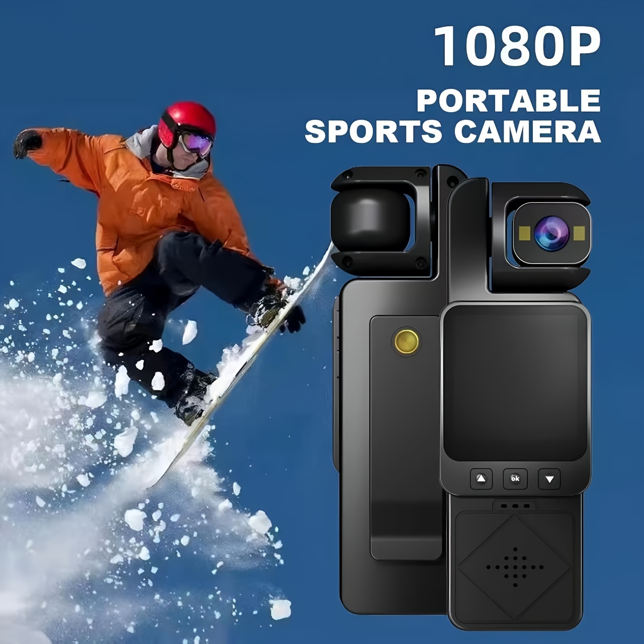 1080fhd mini-handkamera, multifunktionaler rekorder, einzigartiges design, wifi-verbindung zum mobiltelefon, clip-on-design, nachtsichtfunktion, hochauflösende bildqualität, drehbare kamera, weitwinkelaufnahme,   für verschiedene szenen wie skifahren, laufen, radfahren, angeln, bergsteigen