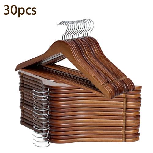 30pcs wooden clothing racks for retail used for hanging organizing coats suit and shirts in sturdy wood build practical clothing shelves storage home organization gifts for closet organization