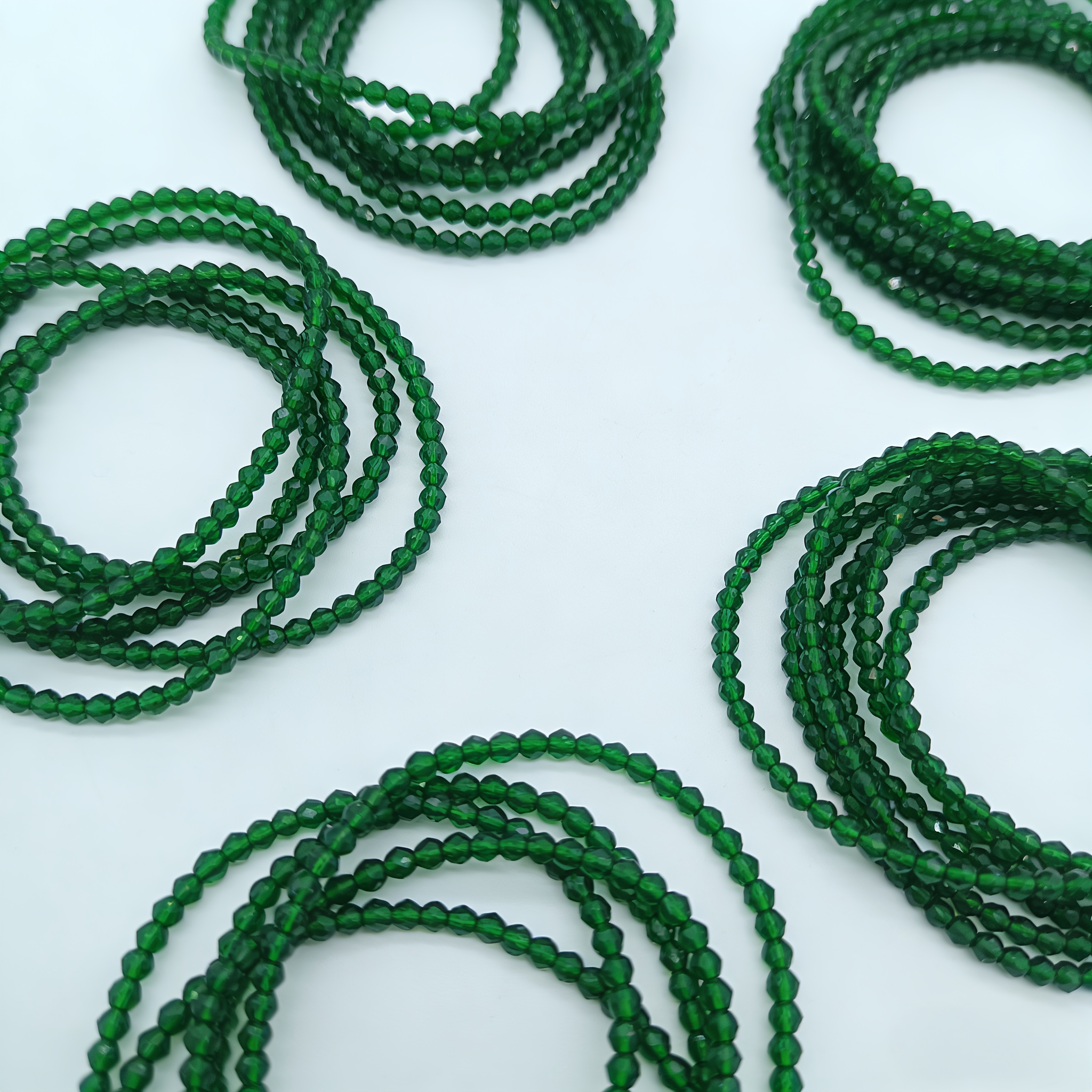 Approximately 1200 Green Flat Beads for DIY Jewelry Making