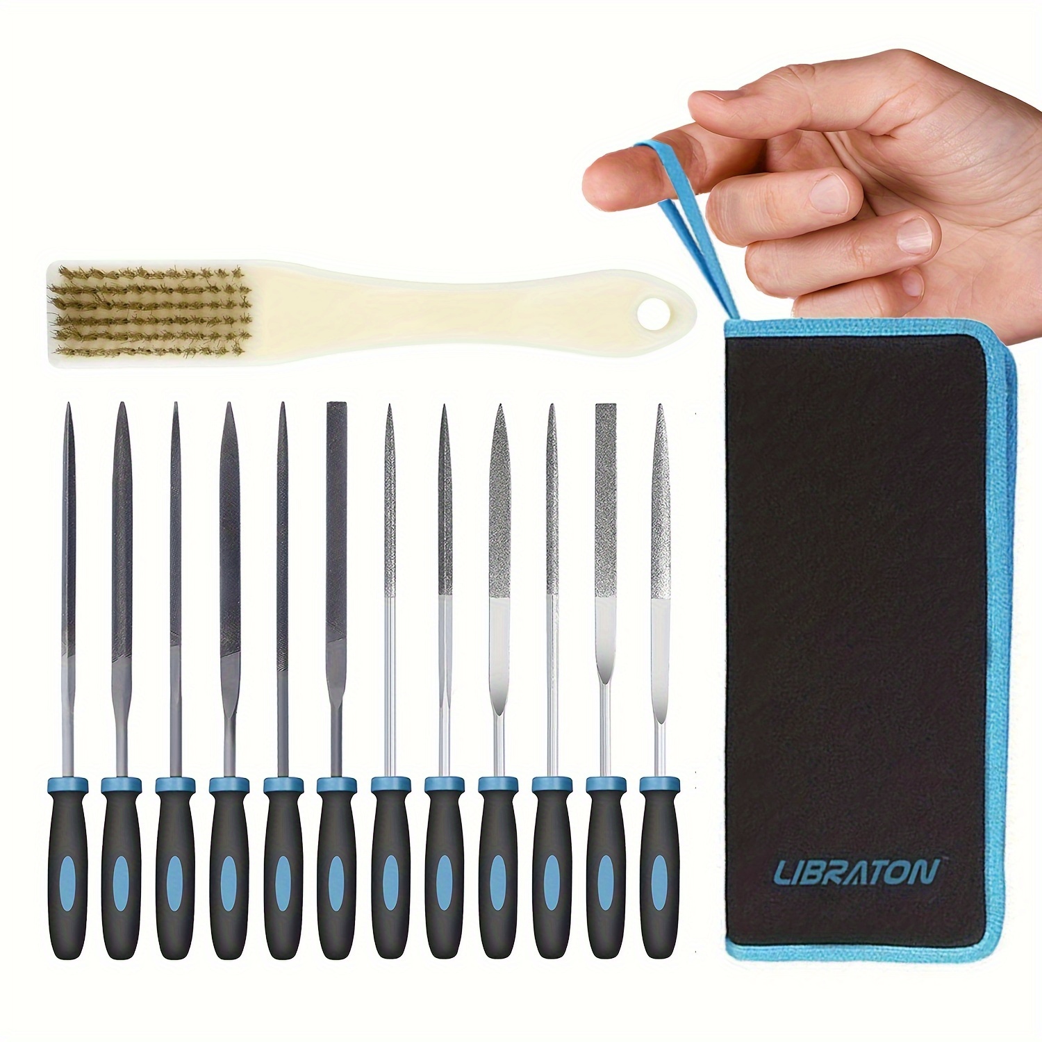 

Libraton Small File Set, Needle Diamond Files 13pcs, 6pcs Jewlers Files & 6 Steel Files For Precision Metal File Work Wood Files