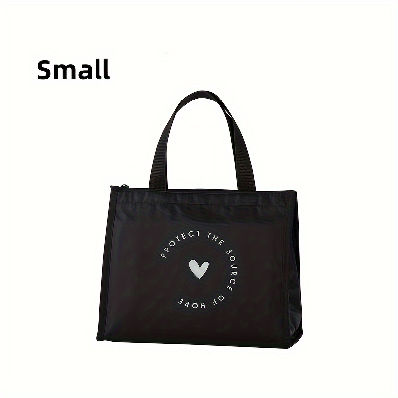 Image of 1pc, Non-food Contact Pattern Handheld Bento Bag, Large Capacity Long Lunch Bag, Thickened Insulated Bag, Travel Lunch Bag, Lunch Box Bag