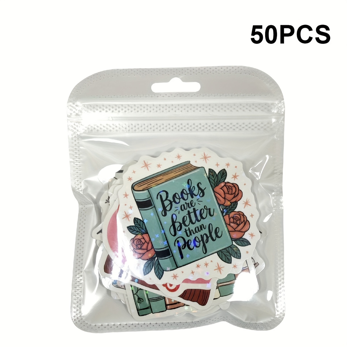 50/100pcs Glittering Laser Reading Book Stickers, Holographic Star Laser Shiny Creative Patterns For Diy Water Cups, Tablets, E-books, Coffee Cups, And Reading Stickers