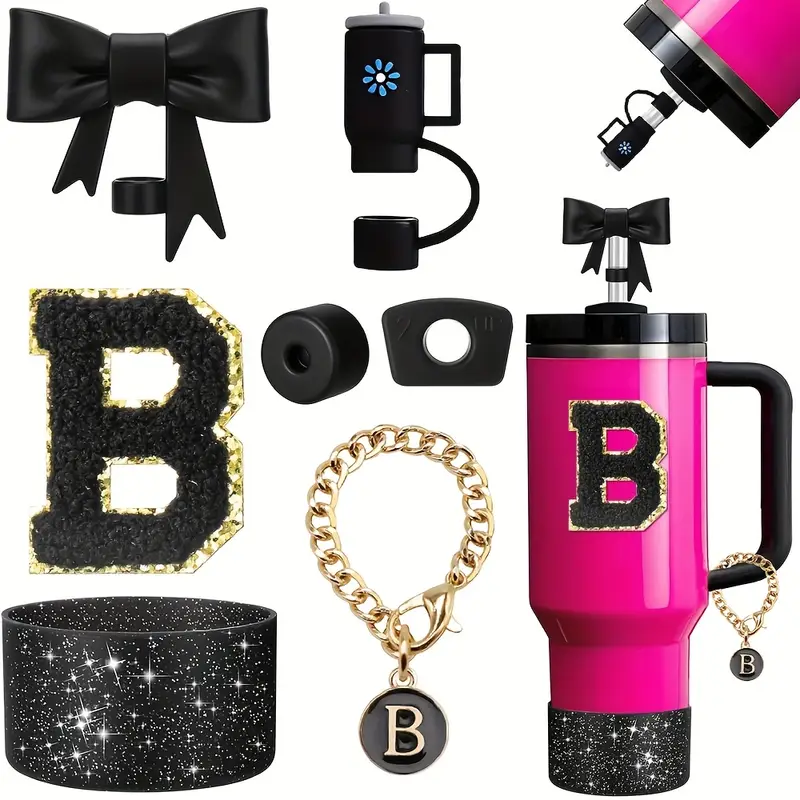 juego de accesorios para tazas de 30oz y 40oz, incluyendo una corona, una cubierta para de mini taza, un tapón de silicona para taza, un tapón antideslizante, un adhesivo con y un para asa, para . detalles 6