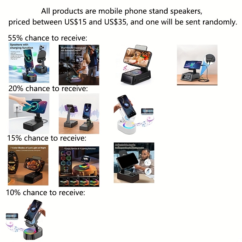 Surprise Gift, 14 Kinds Of 5-in-1 Mobile Phone Stand Speakers, Absolutely Surprising And Great Value - Party Favors, Wireless Speaker, Bring You Exciting Unboxing Fun, Unlock The Unknown Fun, Adult Novelty Party Gifts