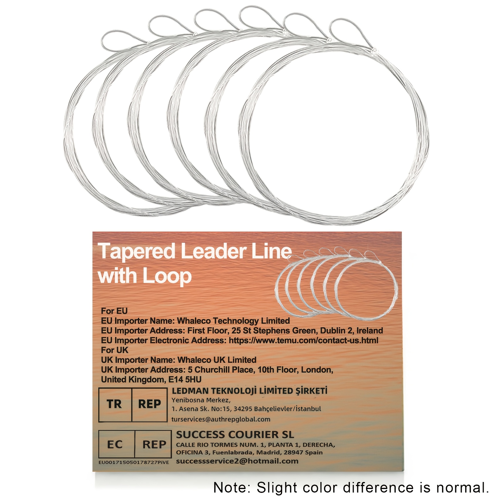 Image of Sports 9ft 12ft 15ft Includes 3lbs-10lbs Pre-tied Loop Clear Tapered Fly Fishing Leader Line Made Of Nylon - Casting Distance And Hook Setting Accuracy 6pcs