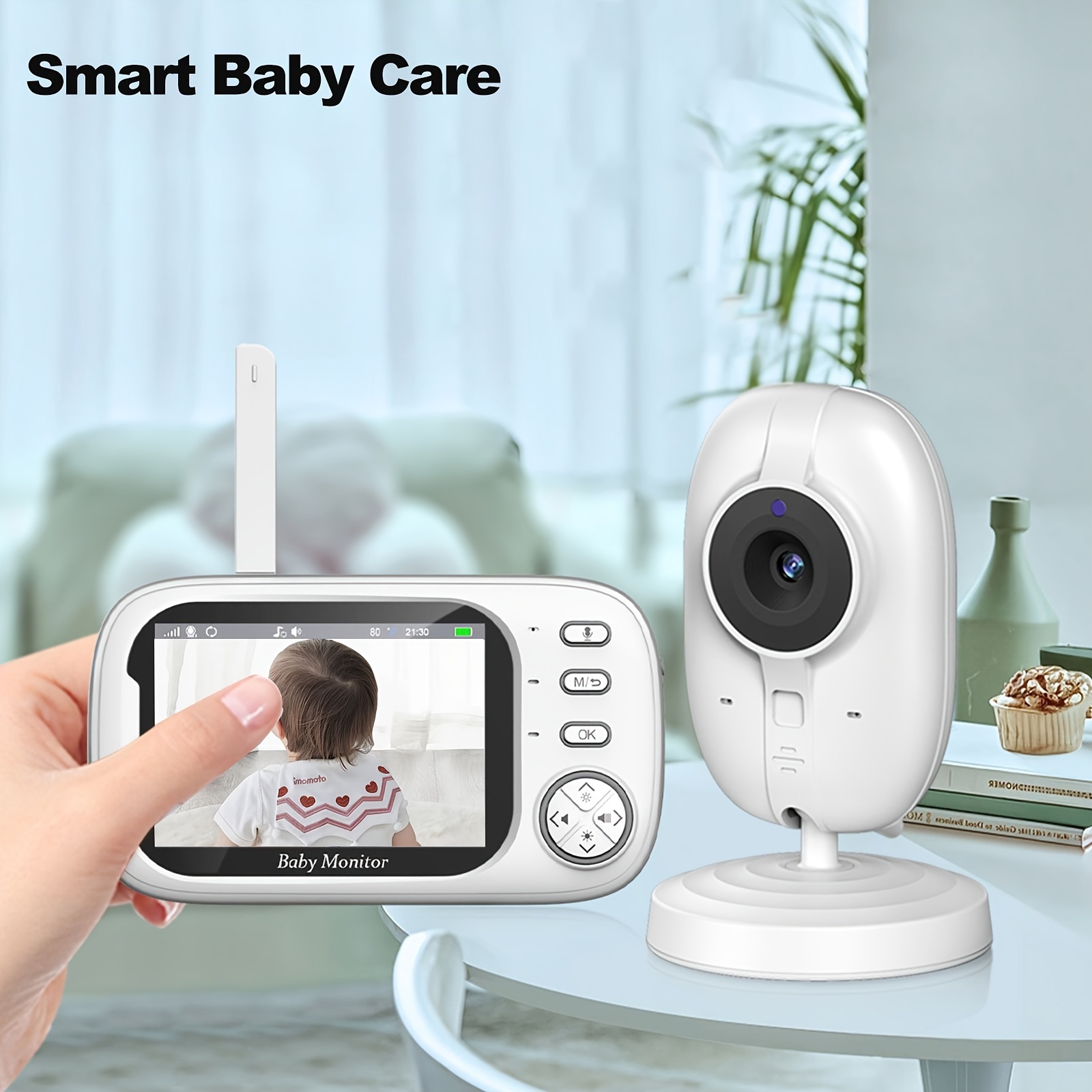 Monitor Music Room Temperature Detection Child Safety Surveillance Camera  Video Cry Detection Talking Wireless Phone Camera Infrared Nigh