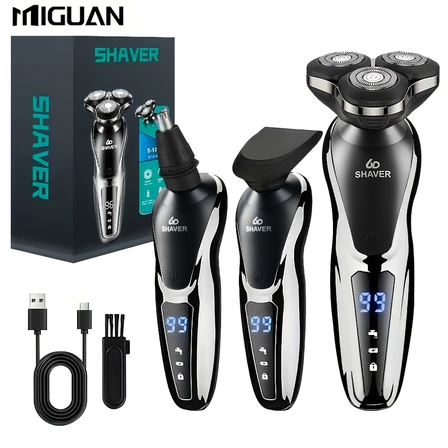 Navaja Eléctrica para Hombres, Recortadora de Vello Nasal 3 en 1 con Cuchilla Flotante...