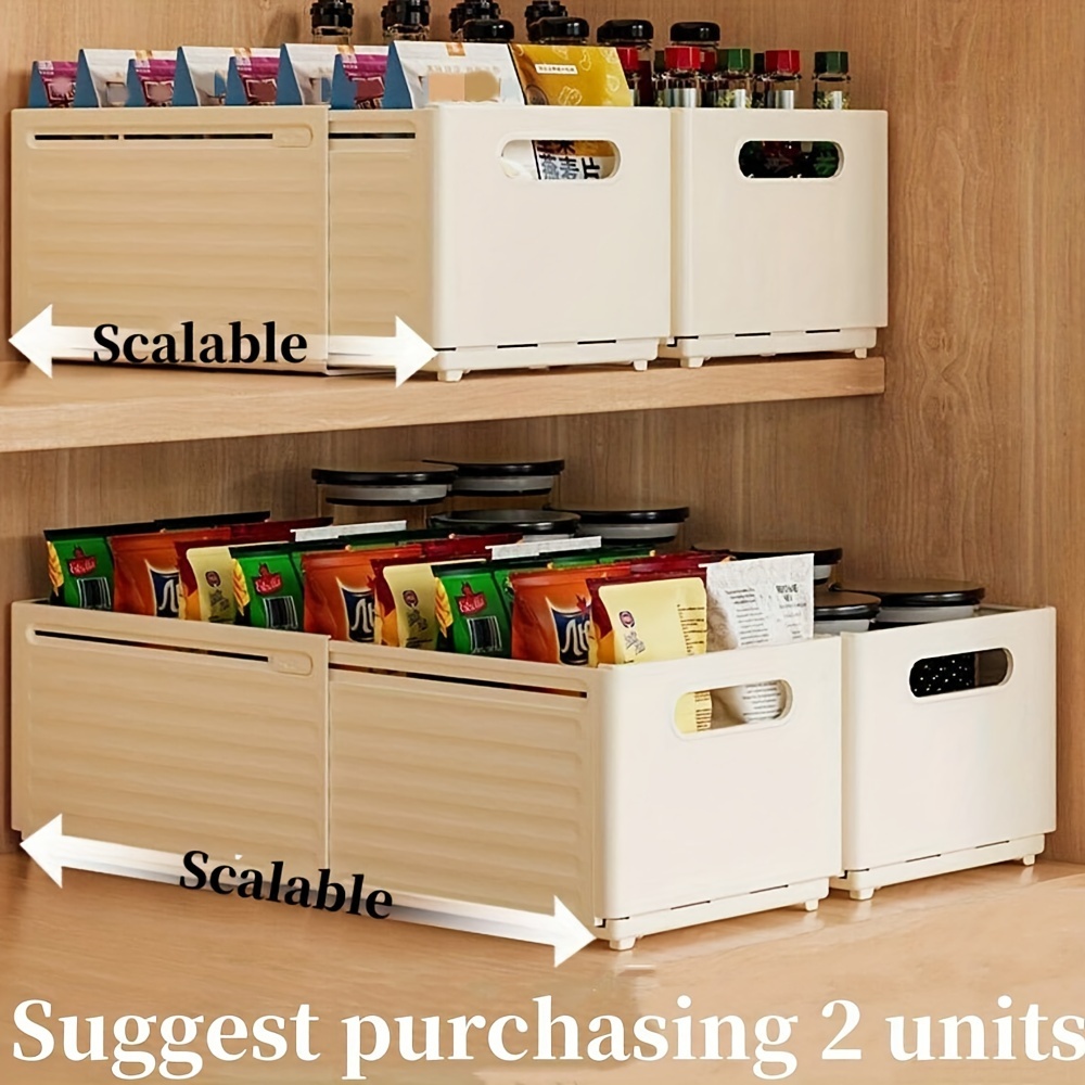 

Kitchen Cabinet Organizer - Style, Plastic Drawer Storage Box With Guide Rails For Deep Cabinets, Storage Bins For