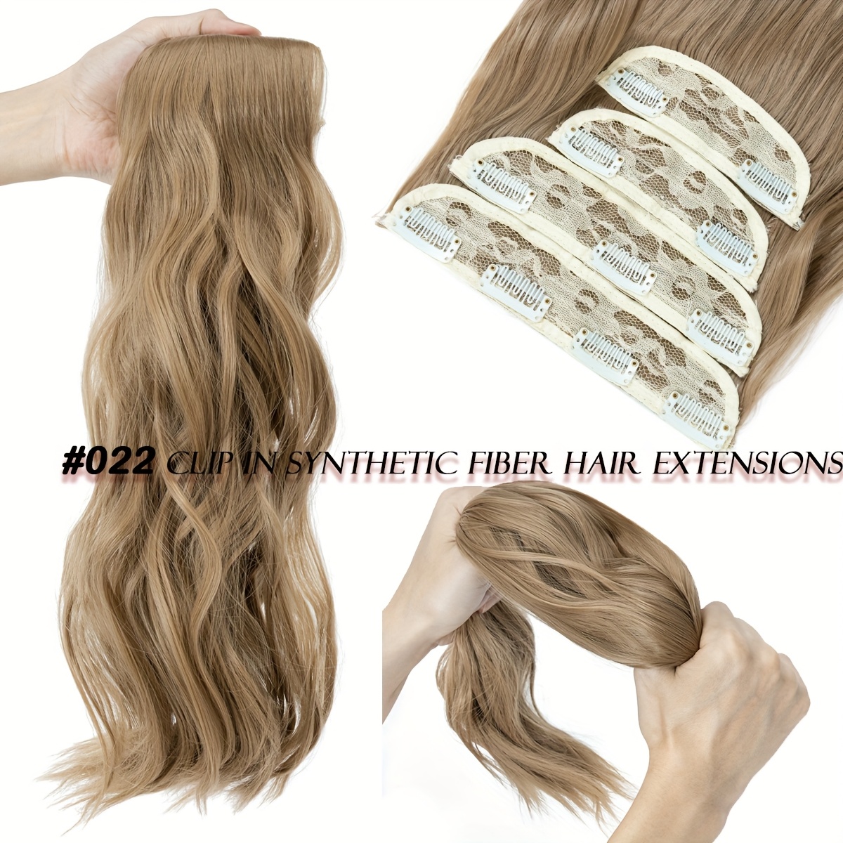 clip in hair extensions synthetic   22 inch 185g 4pcs 11clips clip in synthetic hair coloured   long     hairpieces for women use for daily party wedding   to add volumn to show your beauty details 2