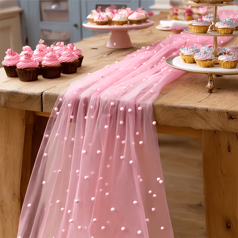 TEMU Toile de Fond Photographique Transparente Rose Perles pour , Saint-Valentin - Fond Professionnel à Douce avec Perles Semi-Poudré, Toile de Fond