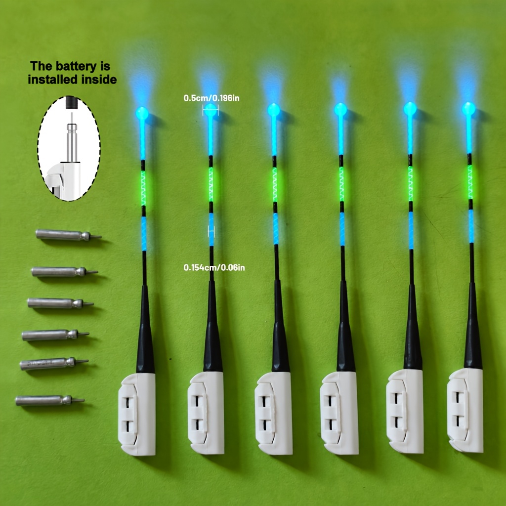 TEMU 12pcs Set, 6 Batteries And 6 Color Changing Fishing Rod Tip Lights, Fishing Is Clear And , Fishing Is And Sensitive, Fishing Equipment, Fishing