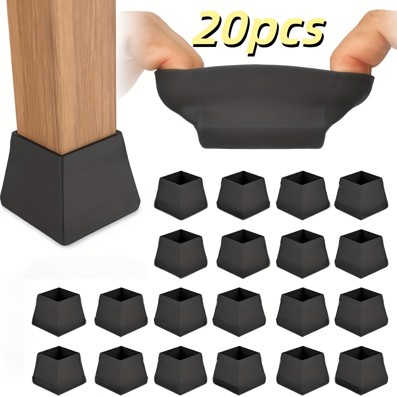 Image of 20-sheet Pack Large Thickened Silicone Table And Chair Leg Pads, Anti-slip Furniture Floor Protectors, Suitable For All Types Of Floors, Preventing Scratches And Dents