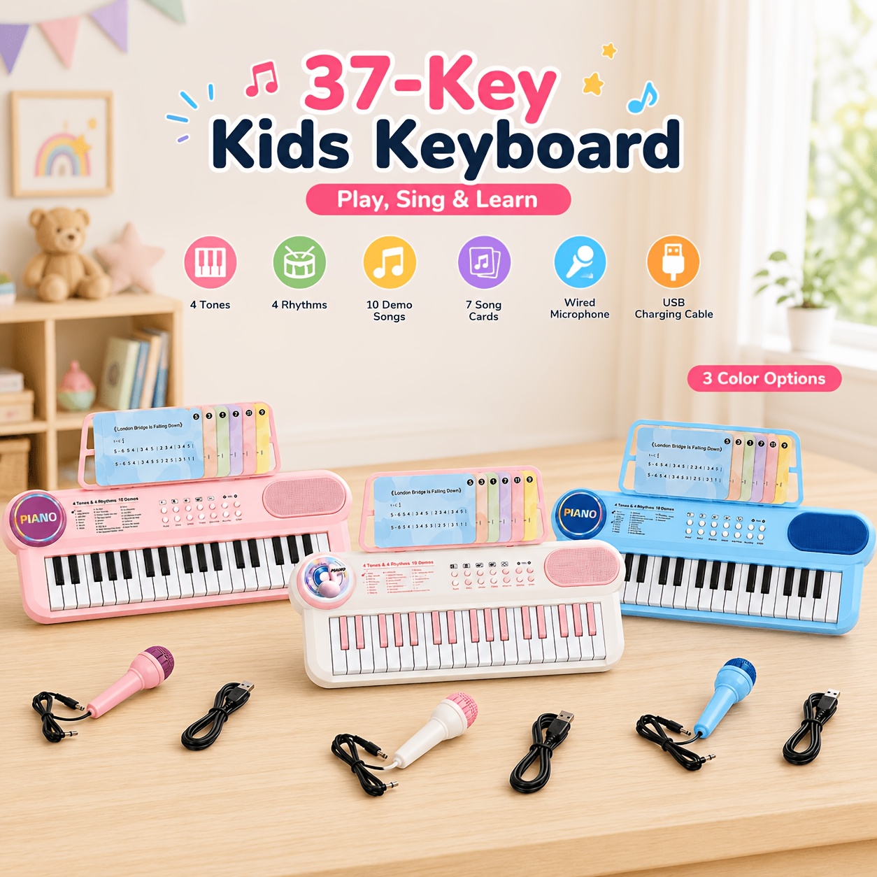 electric piano keyboard sold on Temu United States