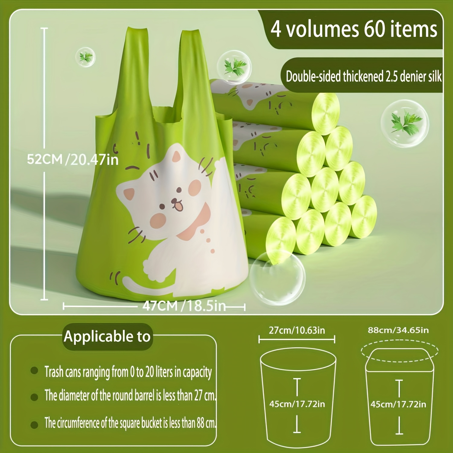 2 Rolls 30pcs/ 4 Rolls 60pcs Garbage Bags, Household Thick-handled Portable Extra-thick Drawstring Large-sized Kitchen Waste And Kitchen-specific Cleaning Bags