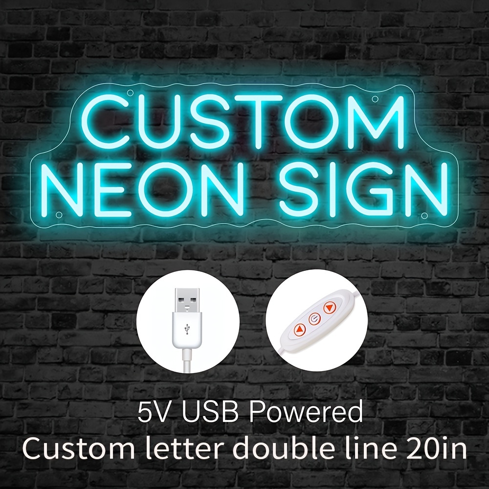 

Customizable Double Row - Personalized Led Decor For Birthdays, Weddings & , Usb Dimmable Switches