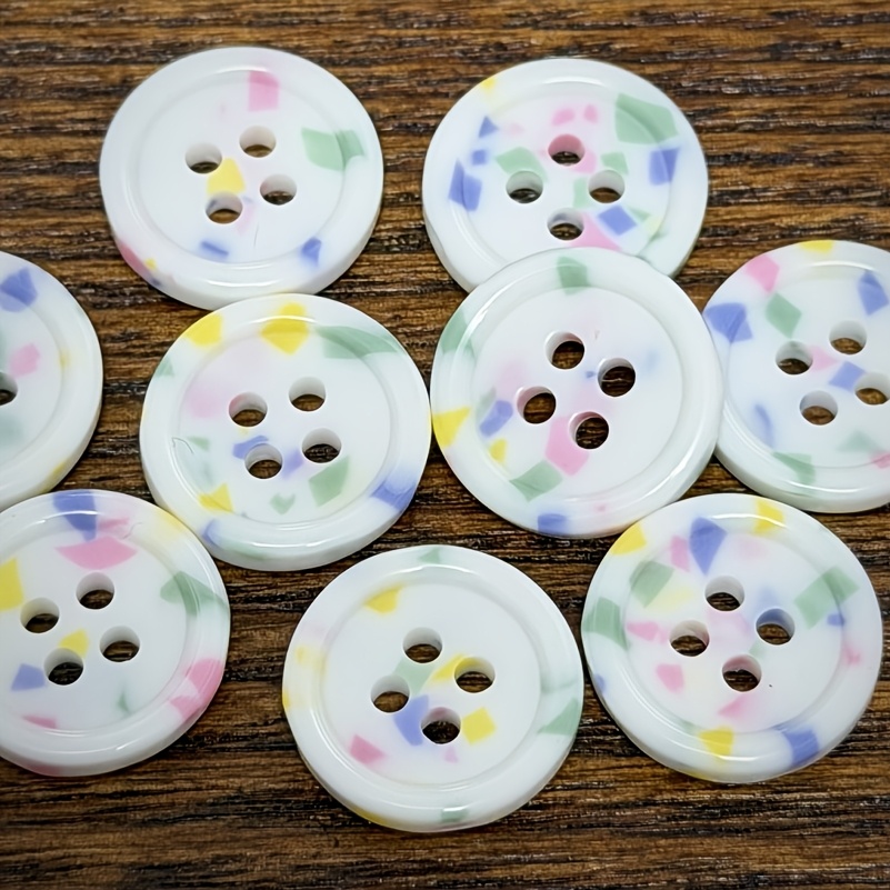TEMU 8pcs 15mm 20mm Cute Colorful Dot Resin Buttons For Sweater, Coat, Shirt, Hand Sewing, Clothing, Hair Clip, Bag, Hanging Additions