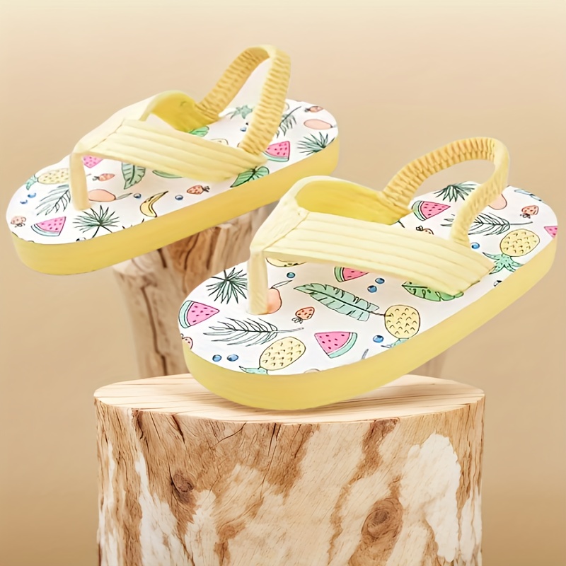 trendy cute flip flop sandals for girls breathable lightweight sandals for indoor outdoor beach holiday pattern random