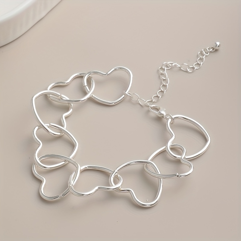 TEMU Bracelet de cœur de style japonais et coréen, simple, tendance, élégant, exagéré, accessoire de bijou de mode pour femme