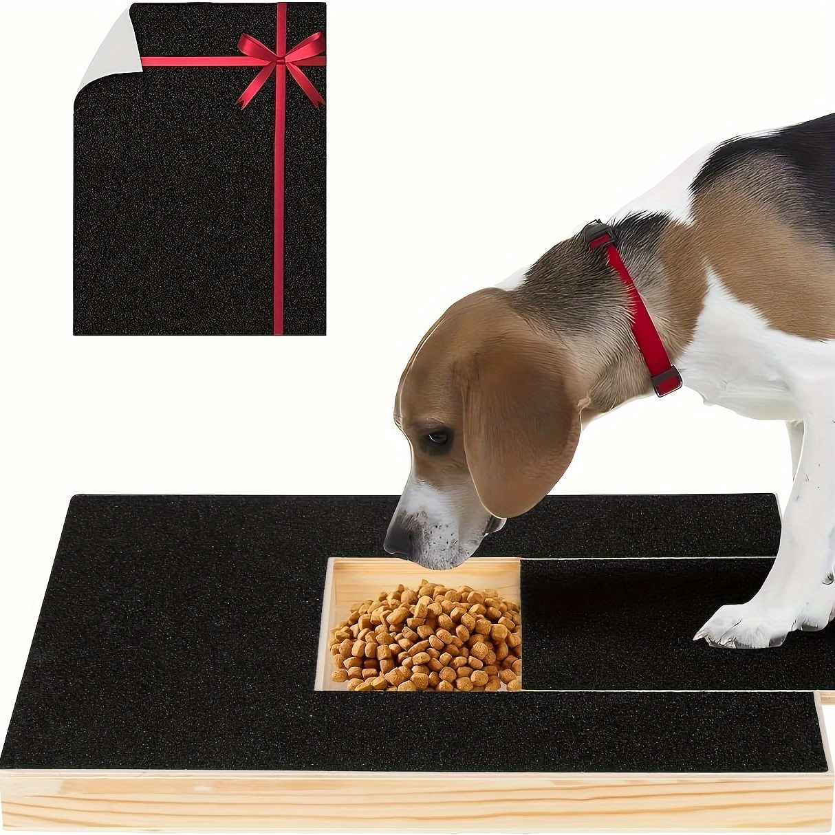 item picture dog scratch board for nails square scratch board for dog nails dog nail scratch board with treat box anxiety free sandpaper dog nail file toy suitable for large medium and small dogs without battery