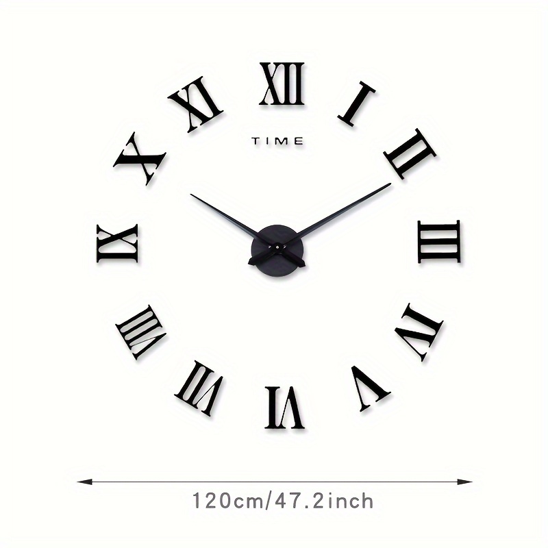 Image of Glowtick Acrylic Wall Clock Compatible For - Vintage Roman & -to- Hands, Irregular Shape Panel, Diy-friendly Decoration, Installation (no Tools) - Ideal For, Office, '