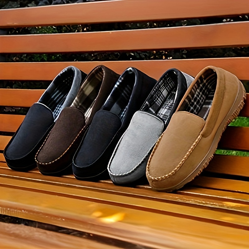 Mens Moccasin Slippers Memory Foam Indoor Outdoor Warm Suede Slip On House  Shoes With Rubber Sole, Don't Miss These Great Deals