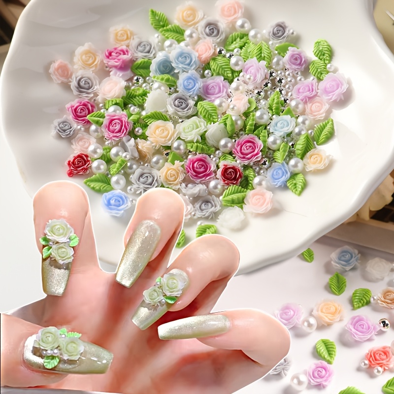 flower 3d nail art accessories featuring three - Temu Oman