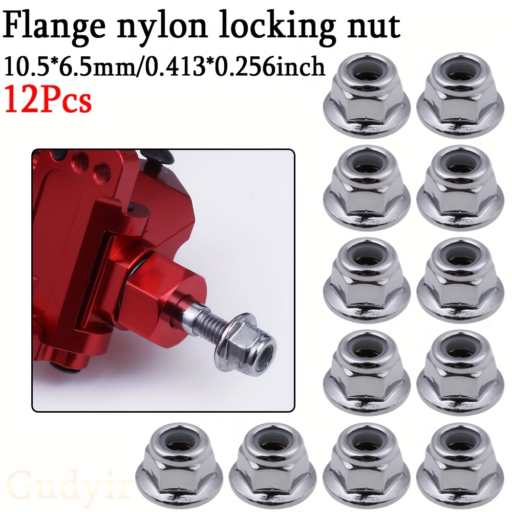 Image of Flange M4 Nylon Lock 1/10 Scale Rc Car Slash 4x4 2wd Vxl Rustler Vxl Hpi (12-pack)