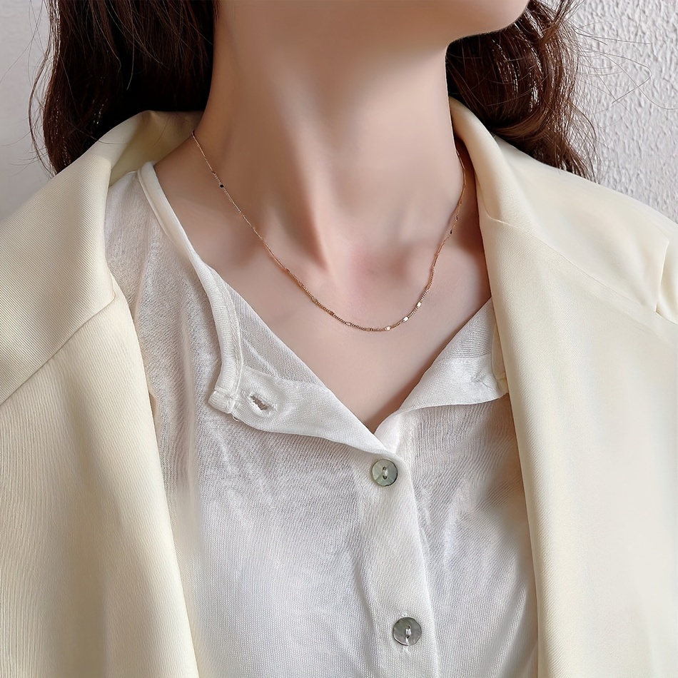 925 Sterling Silver Spacer Sequin Necklace