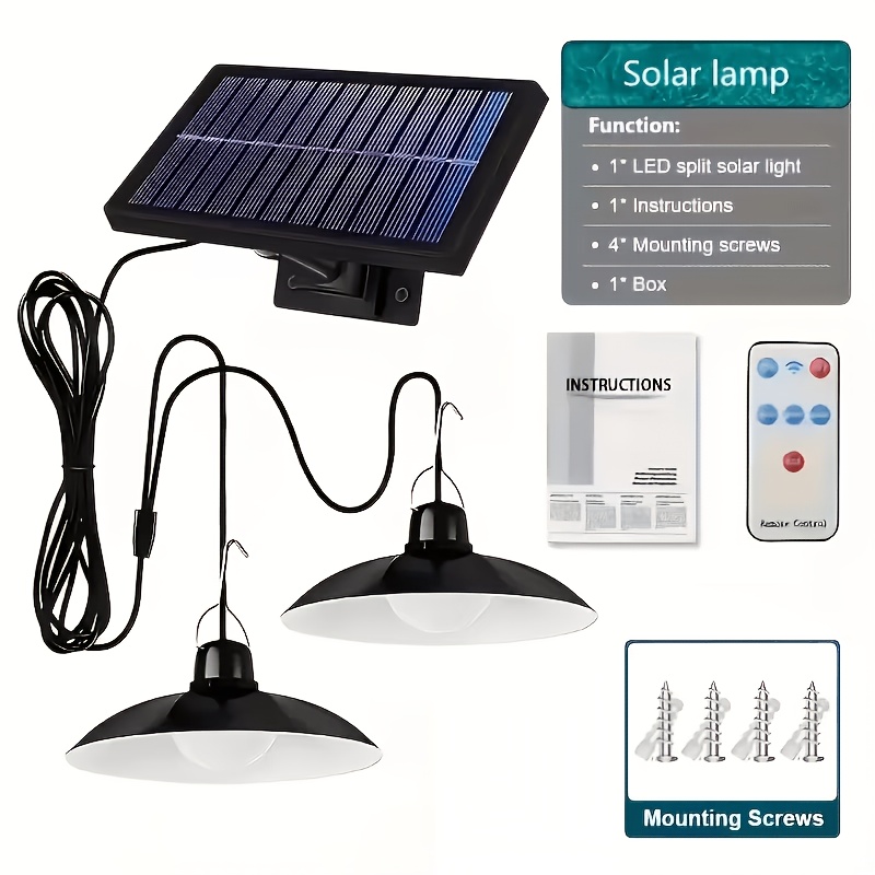 TEMU Light, Suitable For Indoor And Outdoor Use. Solar-powered Hanging Lamp With Remote Control And Motion Sensor. 1200lm Solar Lamp, 4 . Waterproof