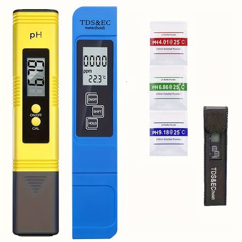 two digital tds water testers 0 14ph 0 9990ppm tds ec with ec gh kh gpmgh ph probes suitable for swimming pools aquariums and household water use