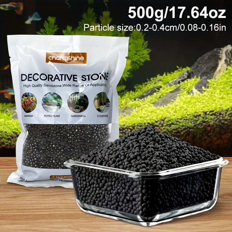 TEMU High-quality Black Aquarium Substrate - No Rinsing Required, Base Material, Enhances Of Fish Tanks And Landscaping, Ideal For Maintaining A