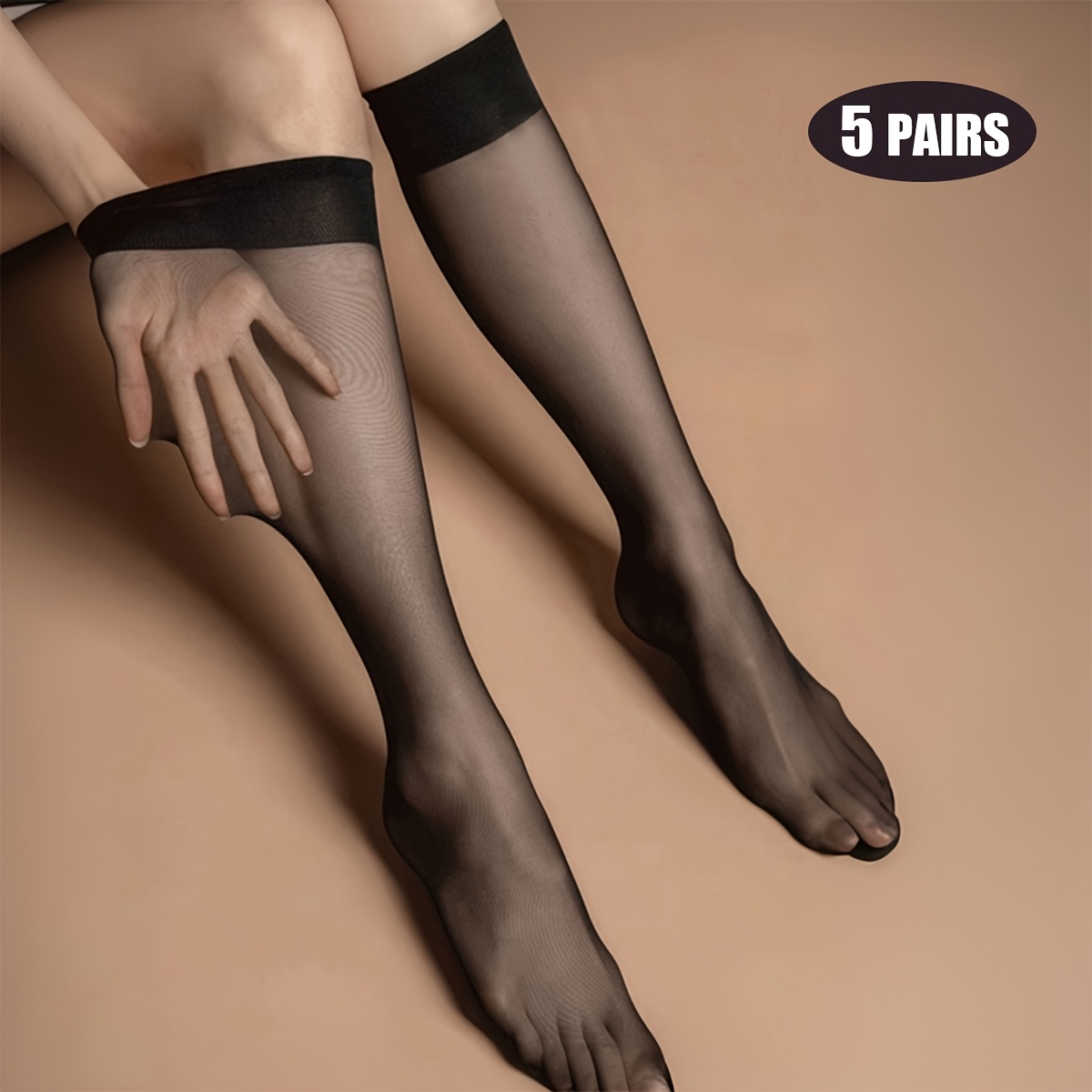 TEMU 5 Pairs Women's Ankle Socks, Ultra-thin Comfortable Breathable Knee-high Mid-calf Socks, Suitable For Daily Casual And Athletic Wear