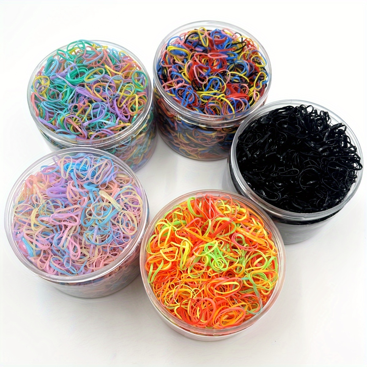 

1100pcs Mini Rubber Bands - Wholesale Pack Of 500pcs - Black Hair Ties - Hair Accessories - Adult Hair Accessories - Headbands - Hair Ties - Plastic Material - - Suitable For 14 And Above - Pure