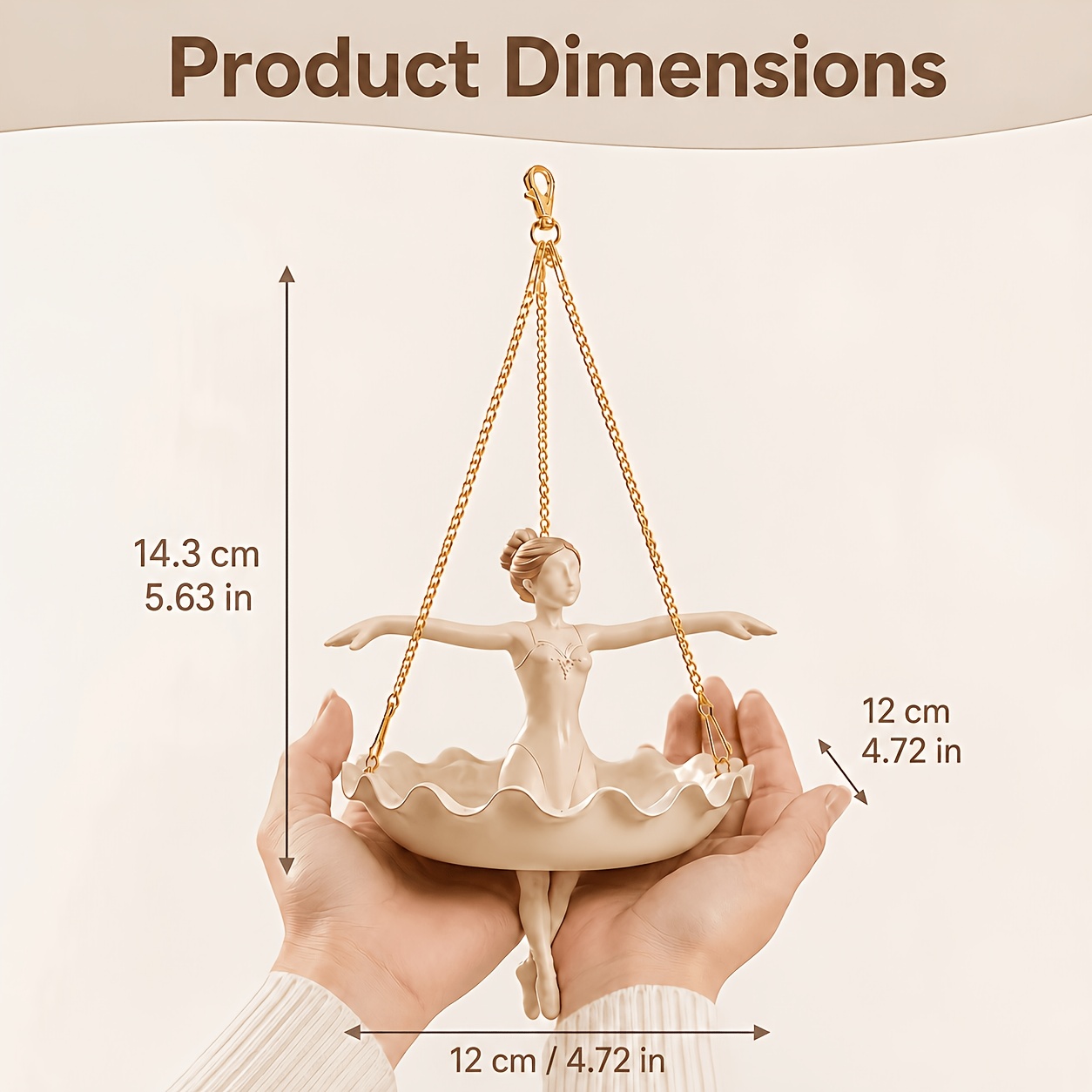 Image of Ballerina Hanging Planter, Resin Dancer Statue, Lightweight Chain-hook Flower Pot For Succulents, Climbing And Trailing Plants, Indoor Outdoor Balcony Porch Patio Garden Decor