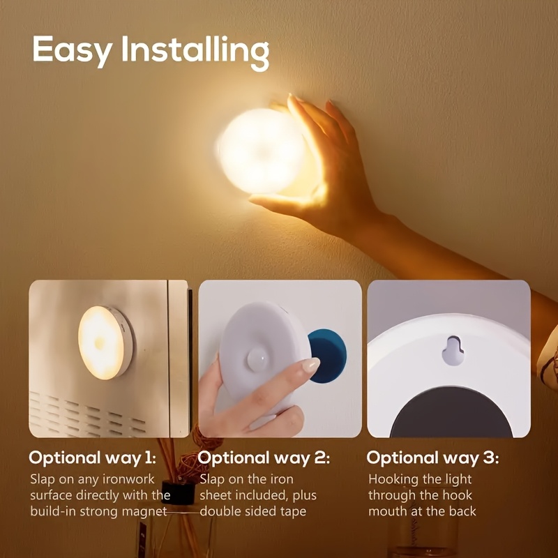 Sensor Inteligente de Luz LED Nocturna - Luz Dinámica para Pasillo, Armario, Dormitorio o Escalera - Colgable en Cualquier Lugar - Imagen 12