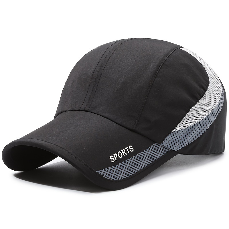 TEMU Color-block Quick-dry Cap For Men, Outdoor Sports Sun Hat, Adjustable Women's Camping And Hiking Cap