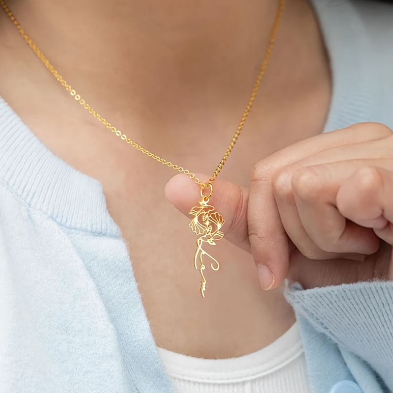 Custom 18K Gold-plated Zodiac Pattern Pendant Necklace