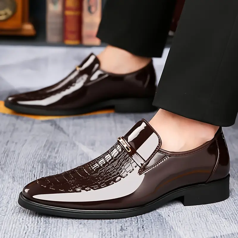 mens shiny business dress shoes fashionable versatile slip - Temu mens shiny business dress shoes fashionable versatile slip - Temu