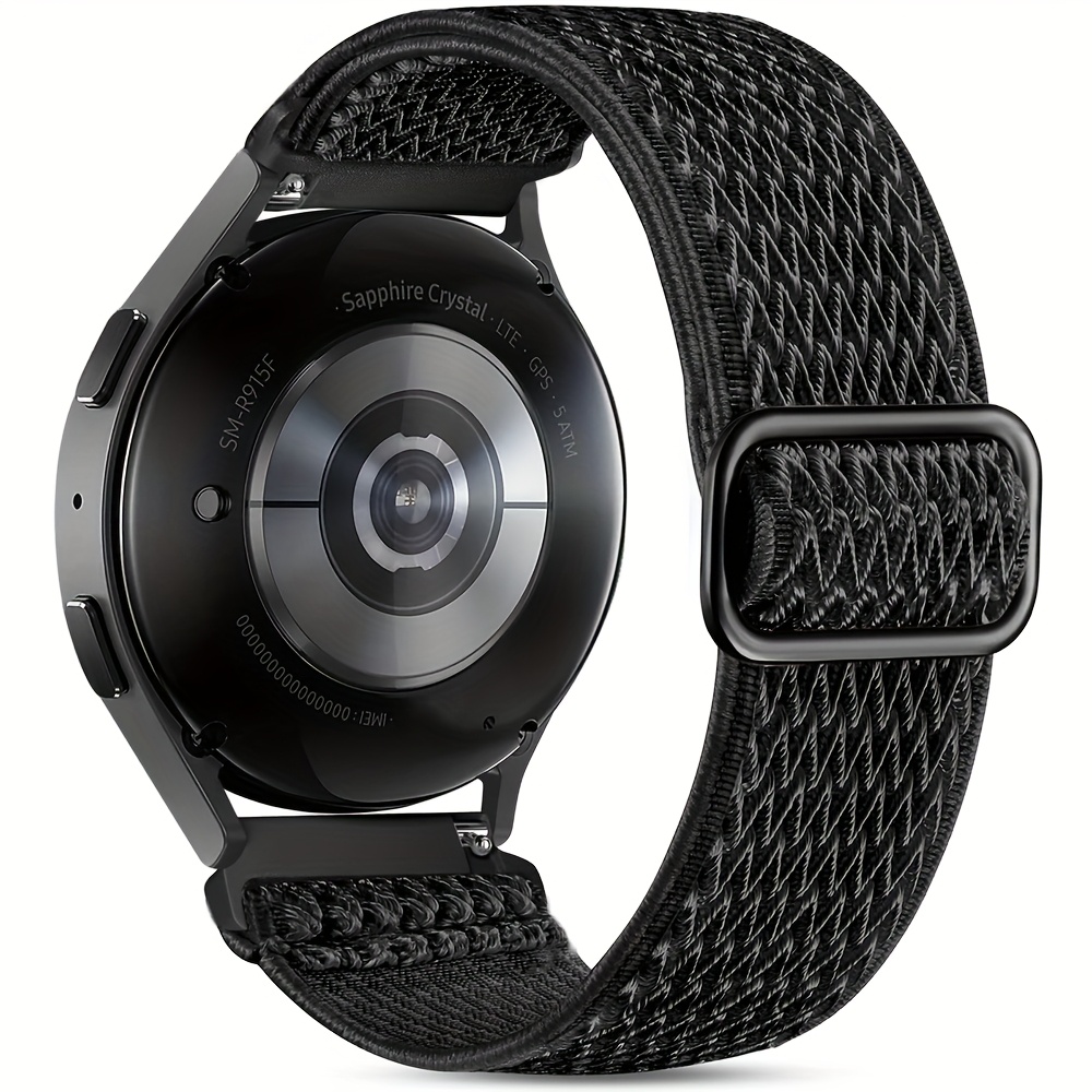 Image of Elastic Band For Galaxy Watch 7 40mm 44mm, Galaxy Watch 6/watch 5 4 40mm 44mm/active 2 40mm 44mm/watch 5 Pro 45mm Stretchy Nylon Strap